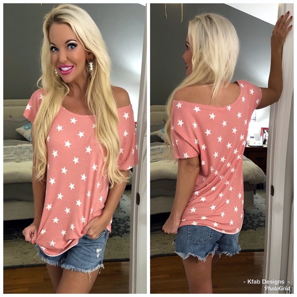 🛍LAST 1! Star ⭐️ FRENCH TERRY One Shoulder Top! - Picture 5 of 8
